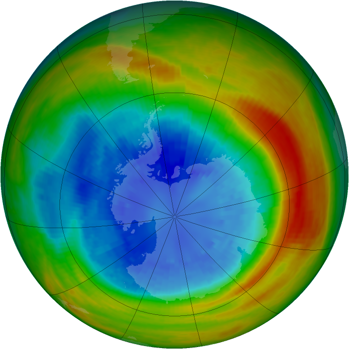 Antarctic ozone map for 08 September 1988